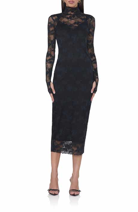 Shailene Long Sleeve Turtleneck Lace Dress