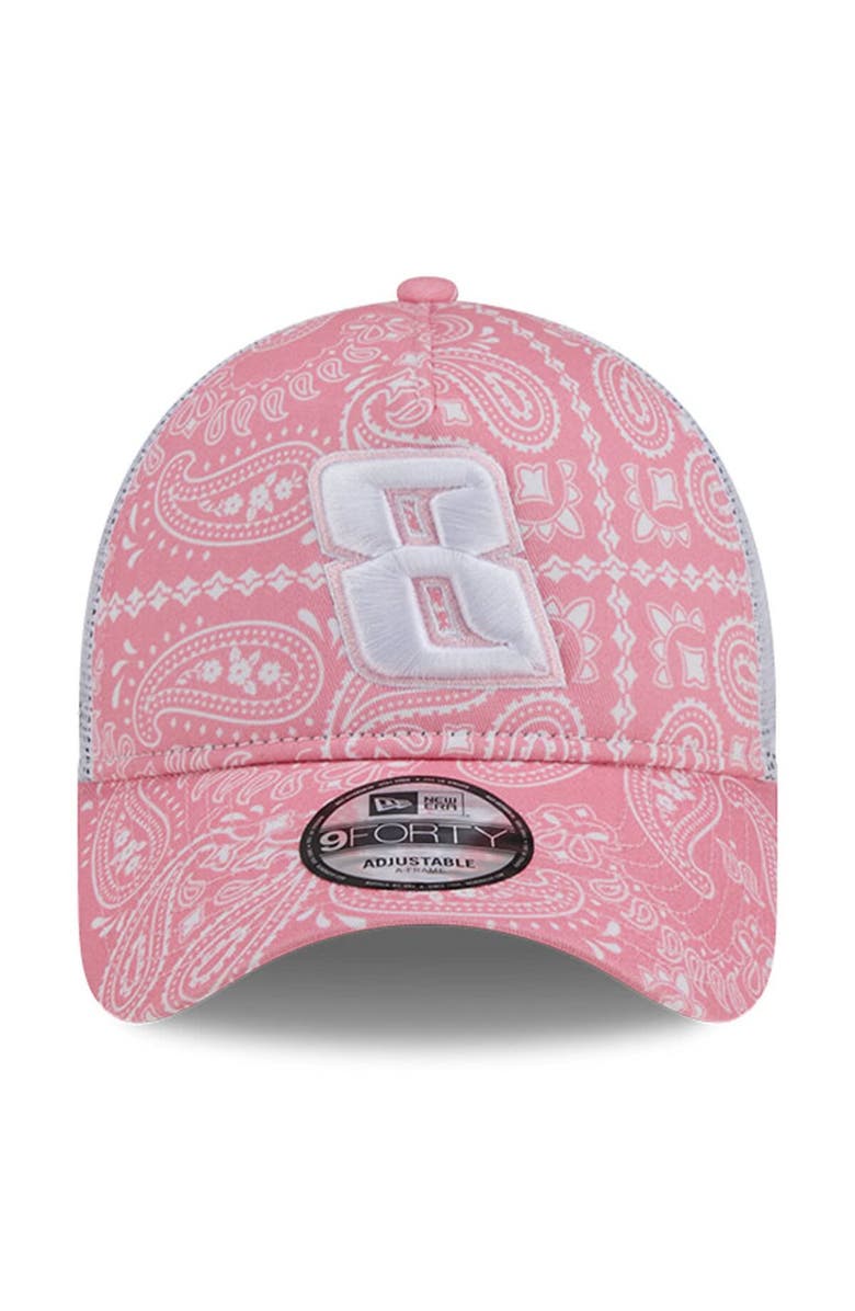New Era Men's New Era Pink Kyle Busch 9FORTY A-Frame Trucker Paisley Adjustable Hat, Alternate, color, Pink