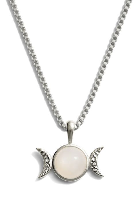 Mini Triple Moon Pendant Necklace