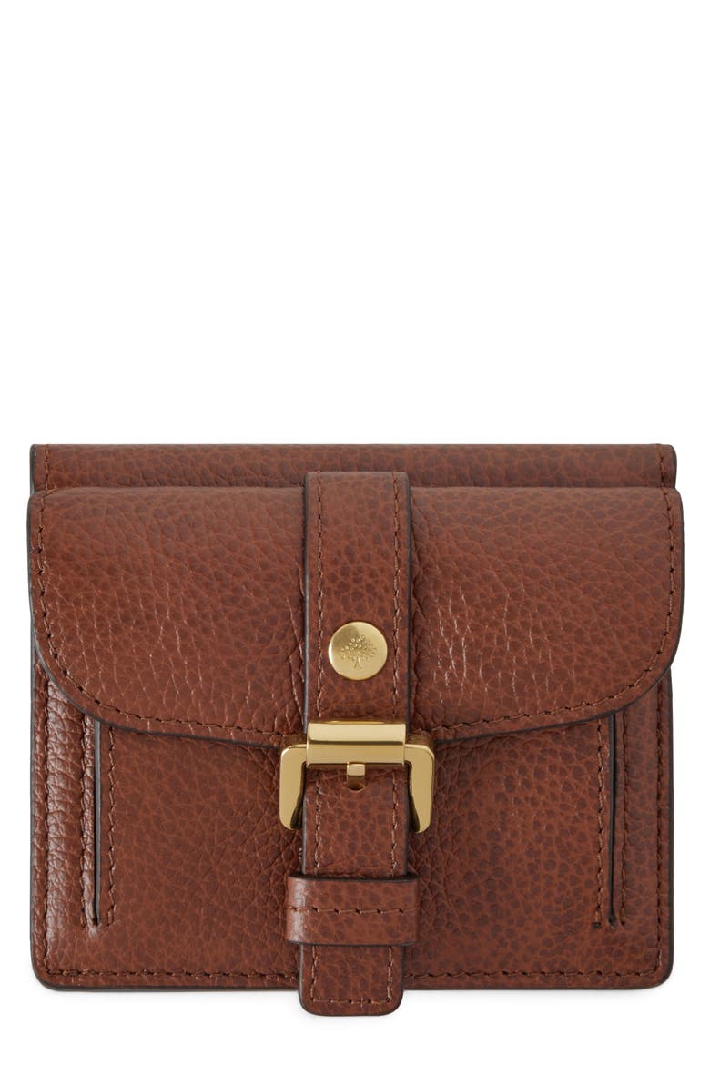 Small Roxanne Classic Grained Leather Wallet, Main, color, OAK