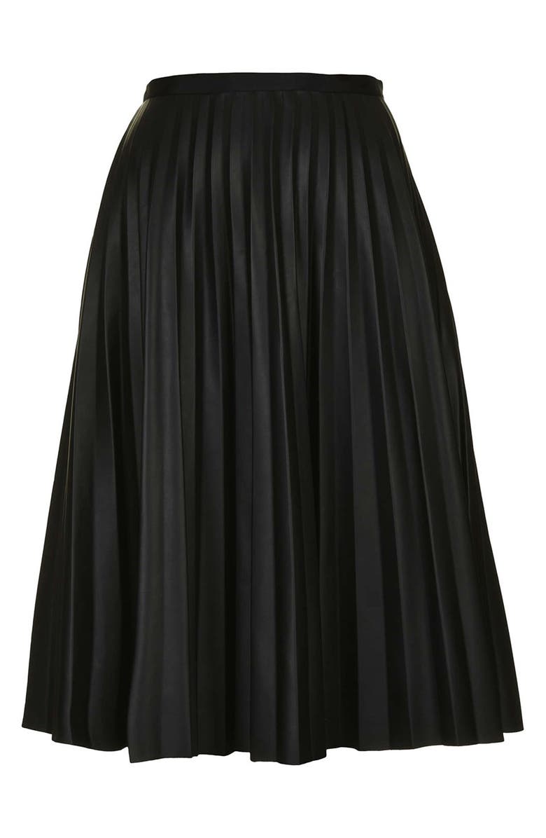Topshop Pleat Midi Skirt, Alternate, color, 