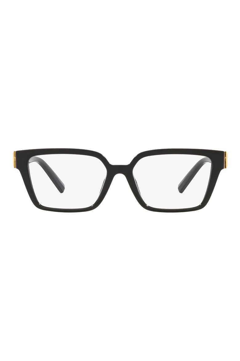 55mm Rectangular Optical Glasses, Main, color, BLACK