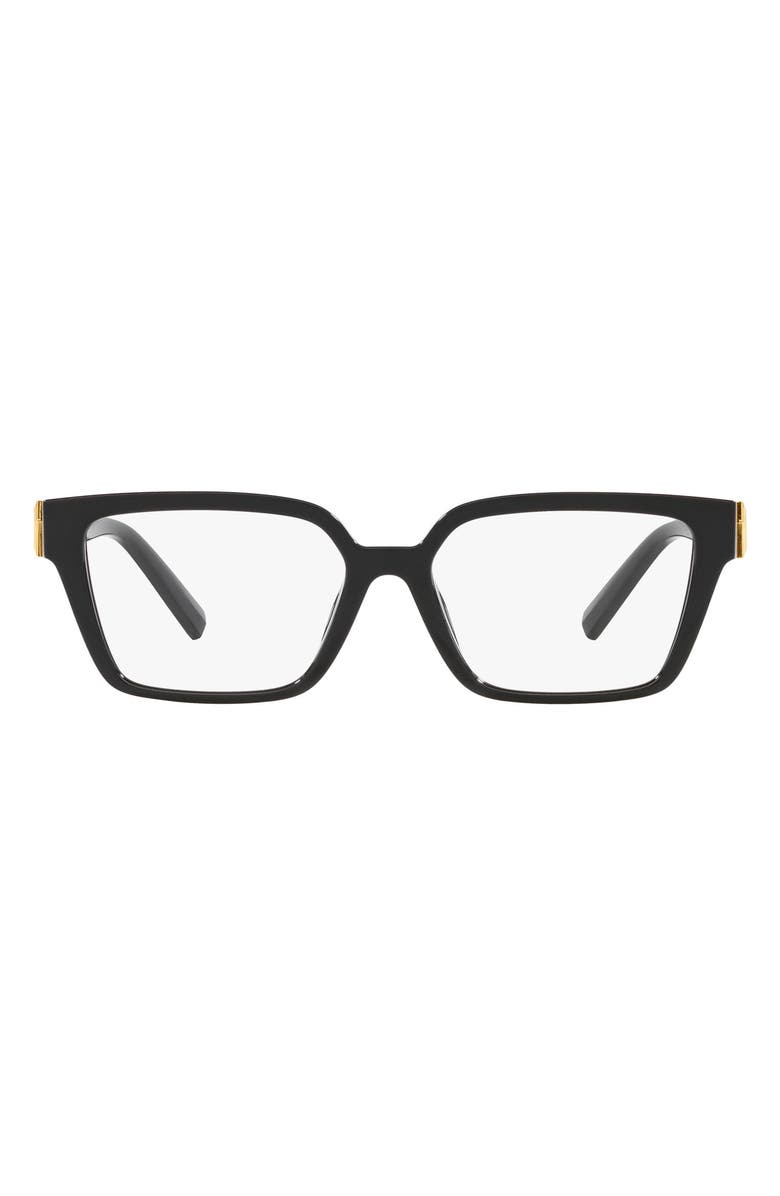 Tiffany & Co. 55mm Rectangular Optical Glasses, Main, color, Black