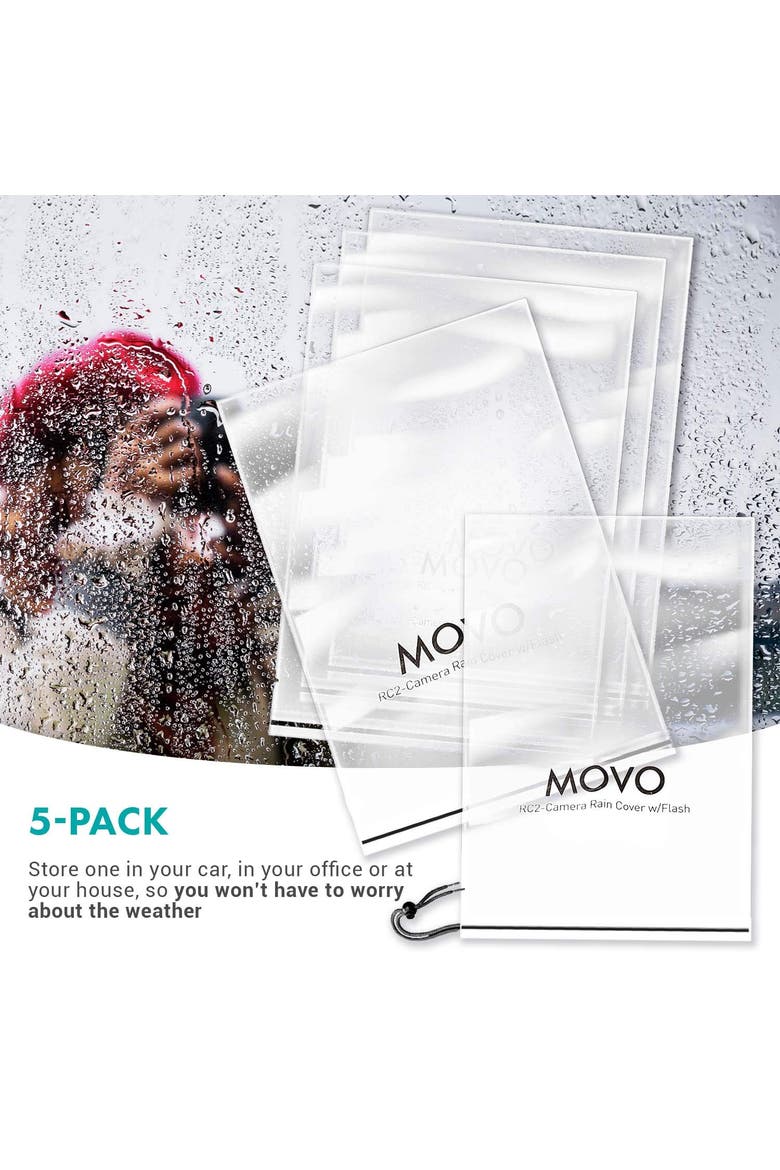 (5 Pack) RC1 Clear Rain Cover for DSLR Camera & Lens up to 18 Long, Alternate, color, Black
