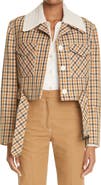 Wales Bonner Kalimba Plaid Crochet Collar Crop Jacket