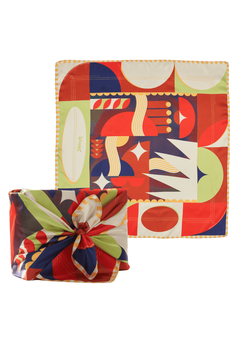 Vision | 28" Mulberry Silk Furoshiki Gift Wrap by Essery Waller, Main, color, Red