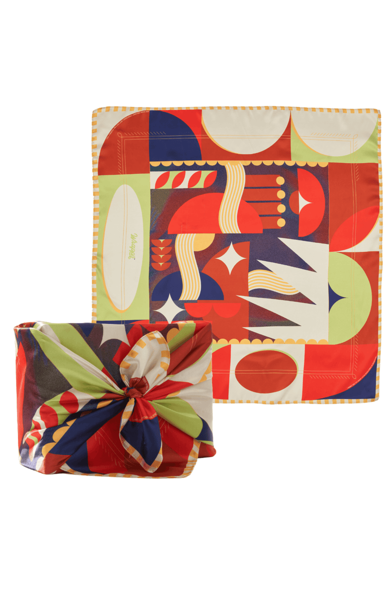 Wrappr Giftwrap Vision | 28" Mulberry Silk Furoshiki Gift Wrap by Essery Waller, Main, color, Red