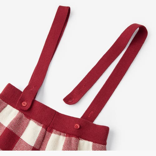 Milkbarn Knit Suspender Pants In Red