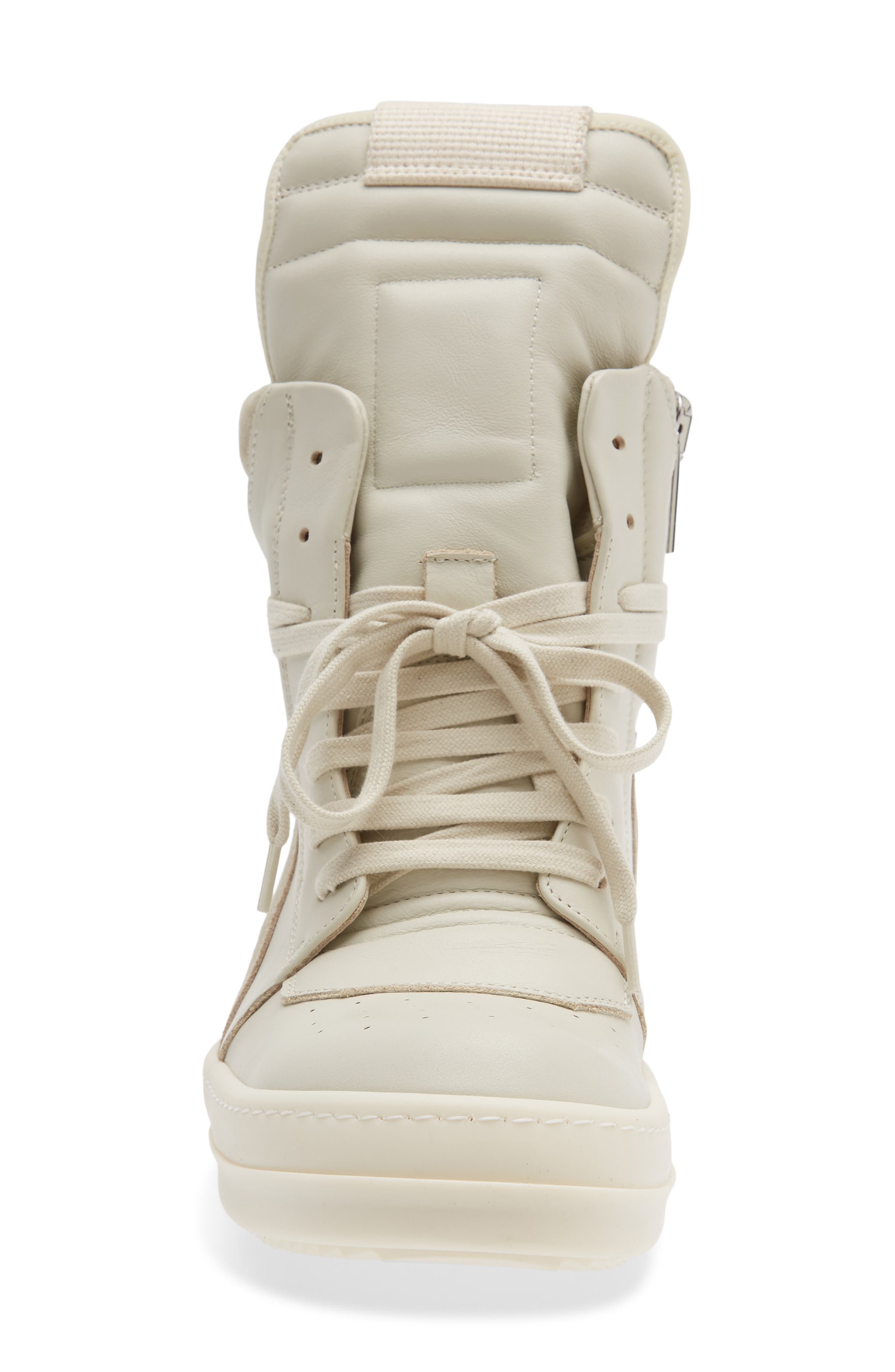 Rick Owens Geobasket High Top Sneaker, Alternate, color, Dirty Milk/ Pearl Milk