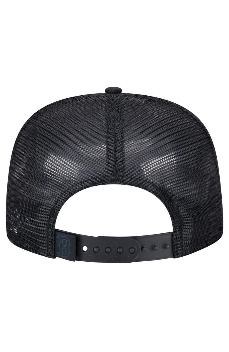 New Era Men's New Era Black Boston Red Sox Score Check 9FIFTY A-Frame Trucker Snapback Hat, Alternate, color, 