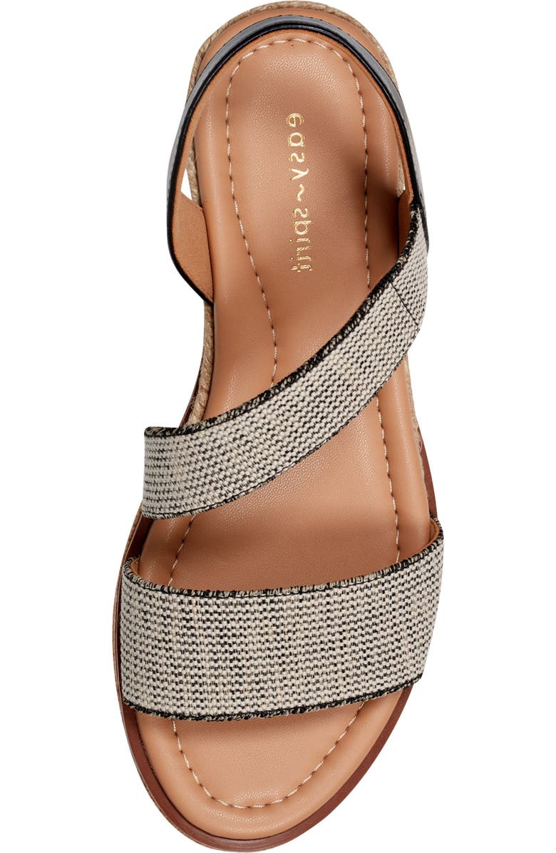 Easy Spirit Sabina Wedge Sandal, Alternate, color, White/ Black