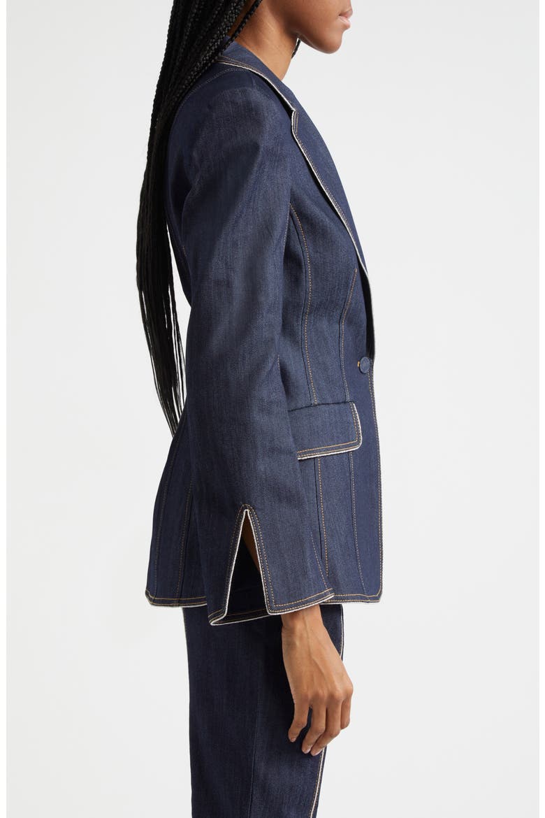 Danicka Stretch Denim Blazer, Alternate, color, INDIGO