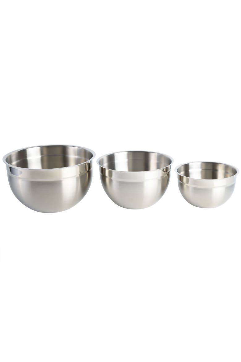 3-Piece Brushed Stainless Steel Nesting Mixing Bowl Set, Alternate, color, Stainless Steel