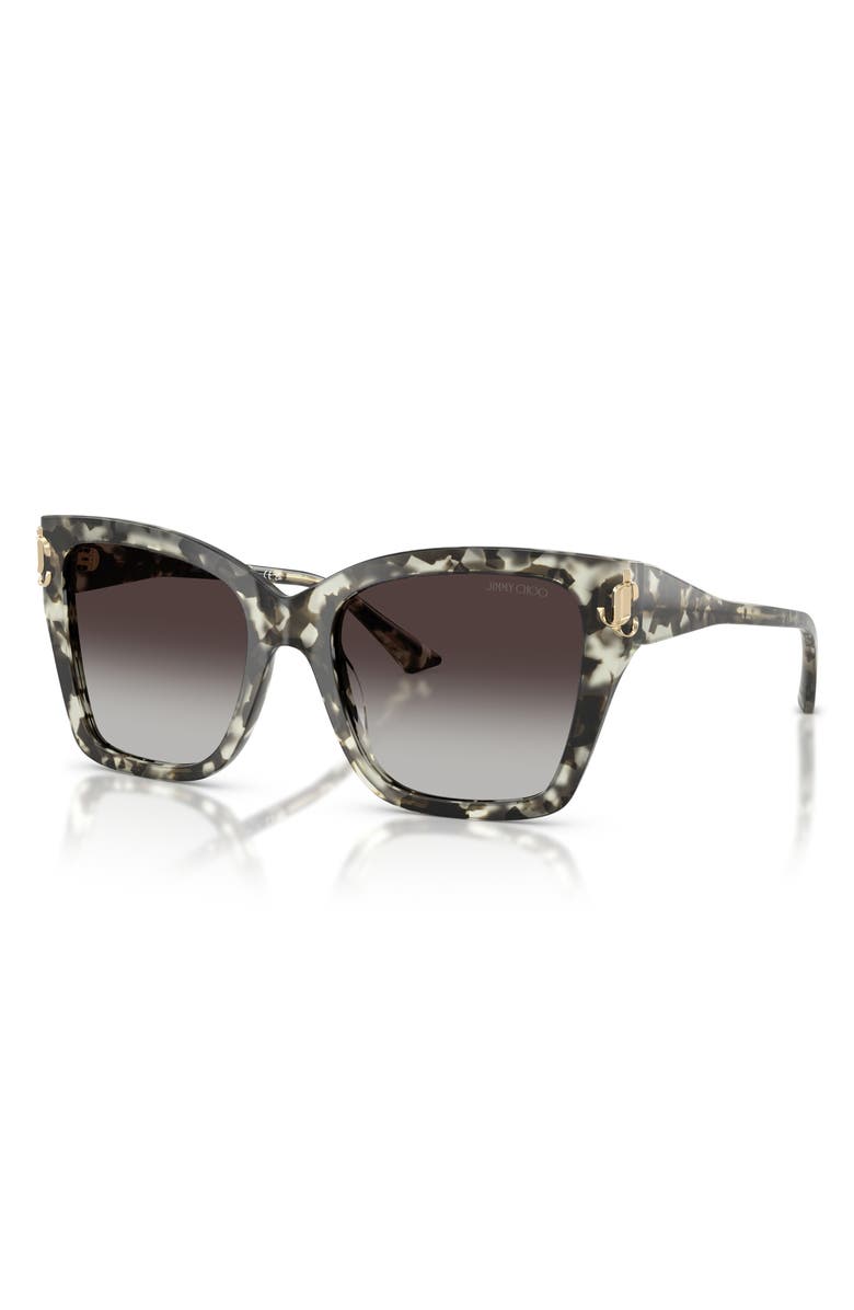 Jimmy Choo 54mm Gradient Square Sunglasses, Alternate, color, Milky Havana / Gradient Gray