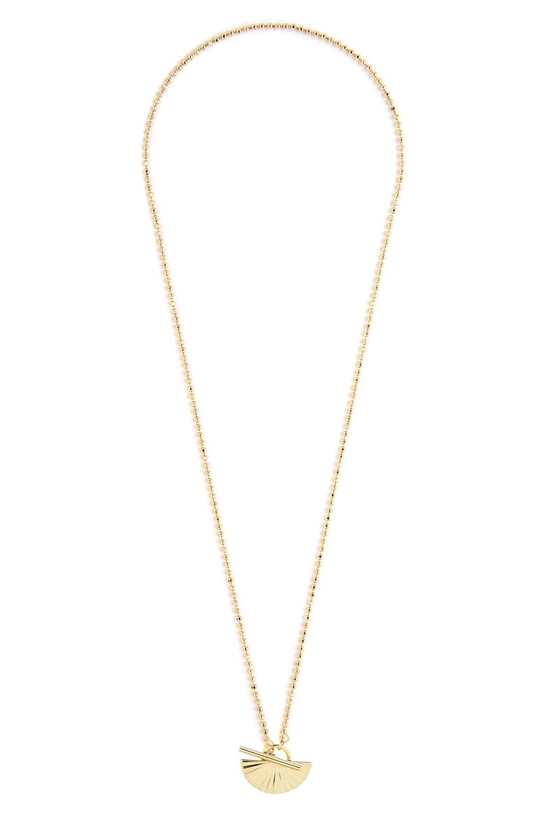 Celeste Fan Pendant Toggle Necklace, Main, color, GOLD