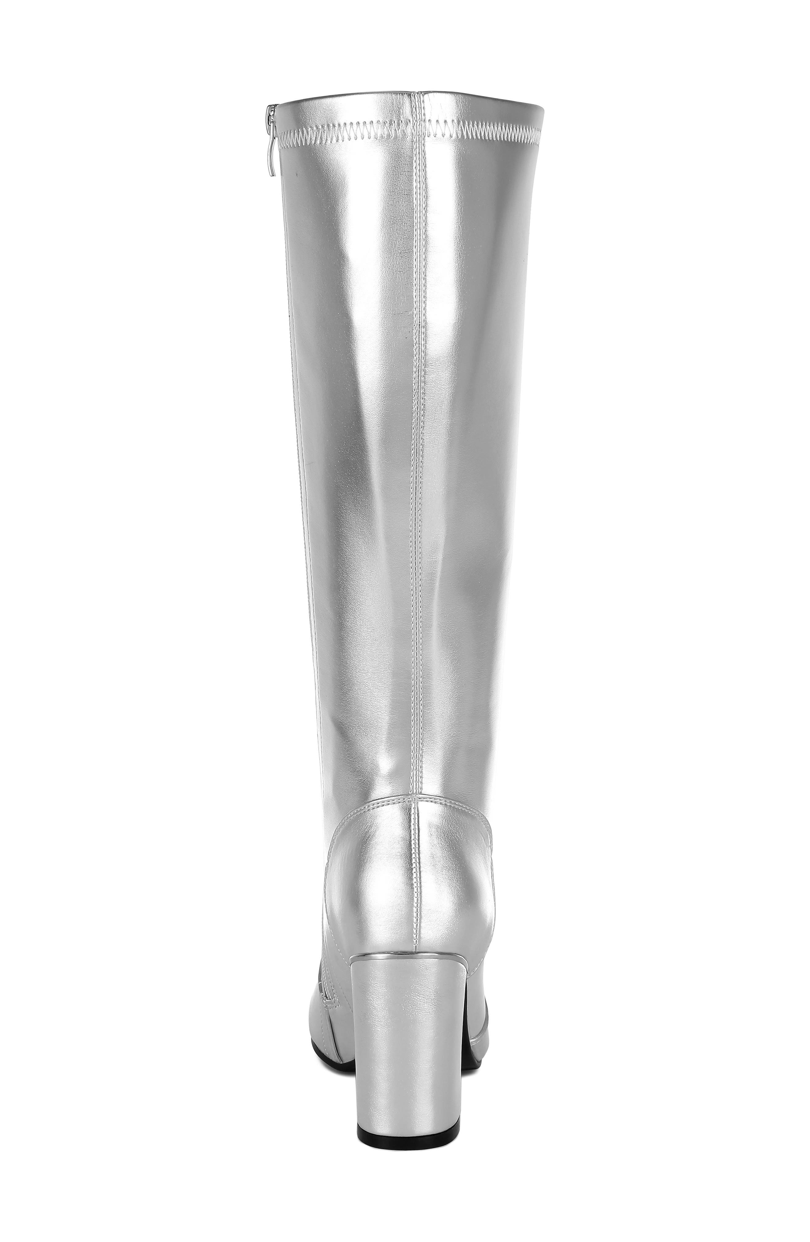 Rag & Co Halara Water Repellent Knee High Boot, Alternate, color, Silver