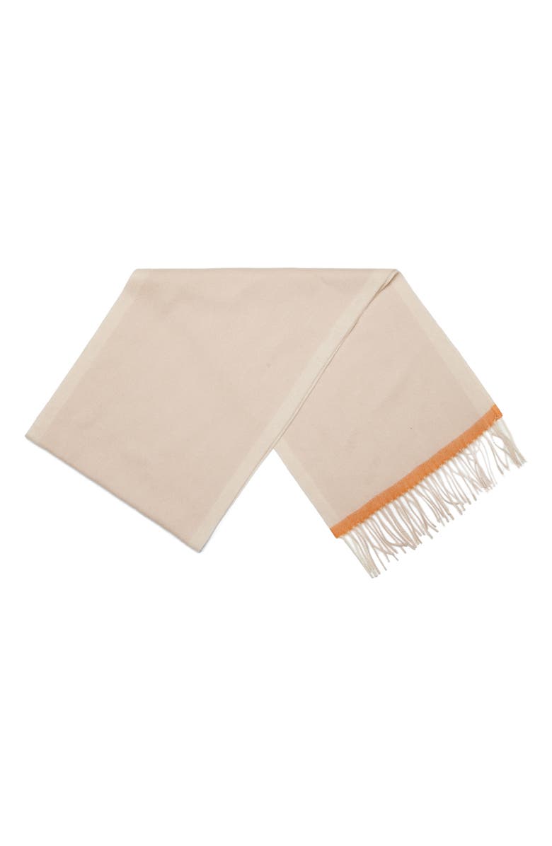 Wyeth Cashmere Fringe Trim Scarf, Alternate, color, Pink Orange