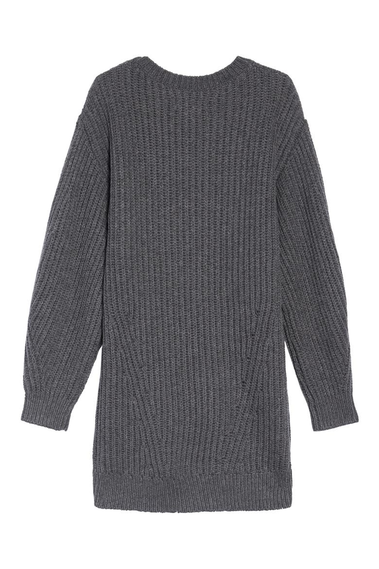 Cozy Sweater Dress, Alternate, color, GREY MEDIUM CHARCOAL HEATHER