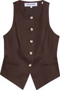 Veronica Beard Hartwell Linen Blend Vest