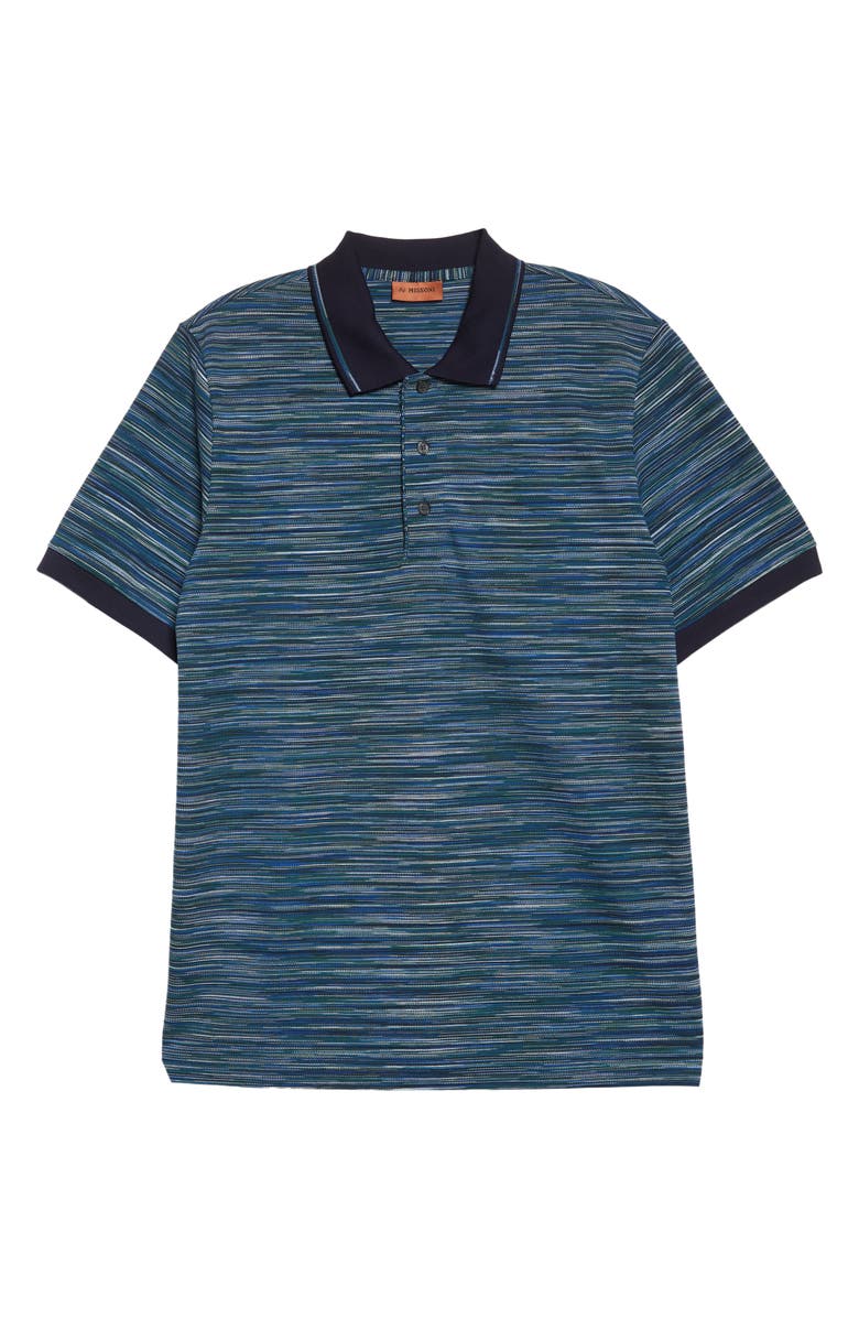 Missoni Space Dye Stripe Short Sleeve Cotton Polo, Main, color, 