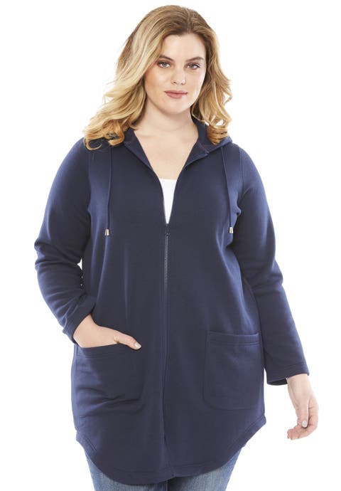 Fleece Zip Hoodie Sweatshirt (Plus)