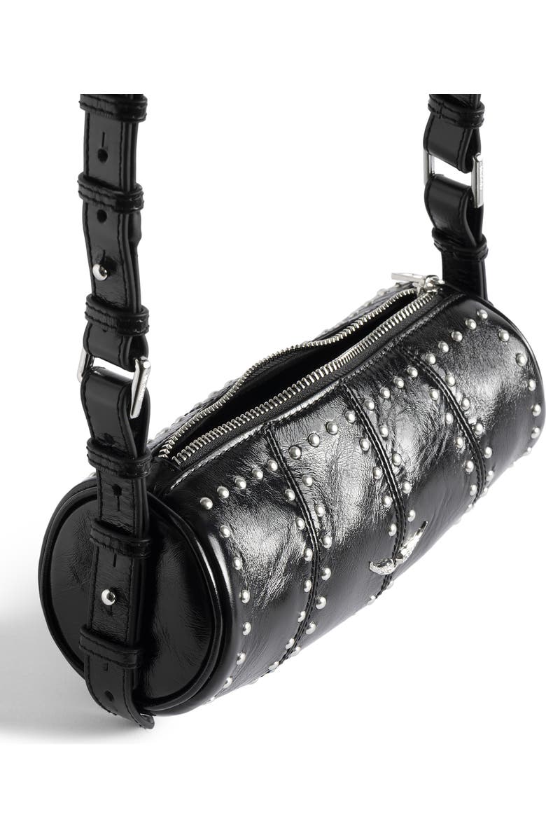 Zadig & Voltaire Le Roudoudou Studded Shoulder Bag, Alternate, color, Black