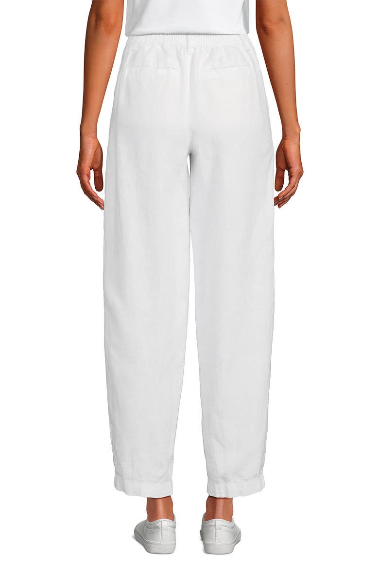Linen High Rise Pleated Barrel Leg Pants, Alternate, color, White