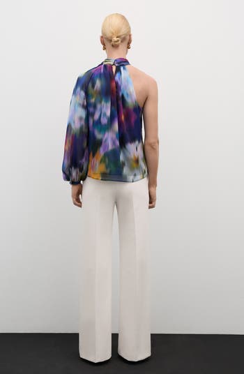 MANGO Asymmetric Print One-Shoulder Top | Nordstrom