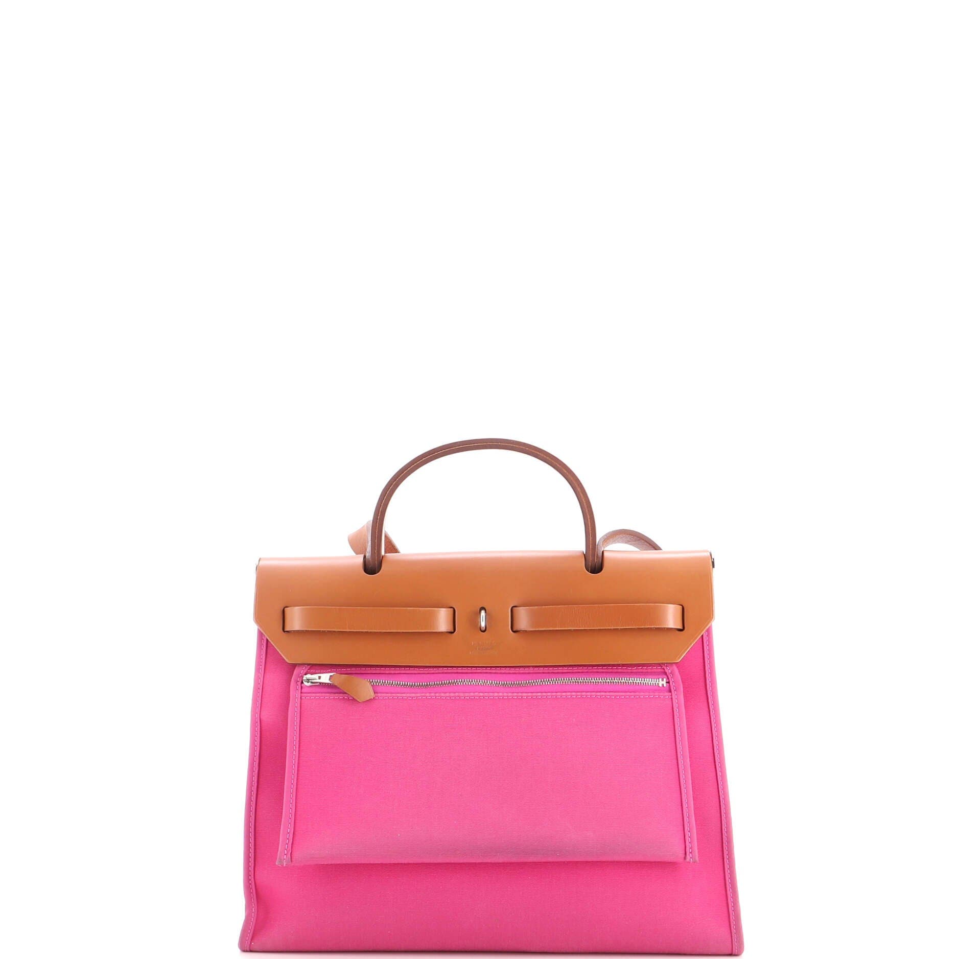 Herbag Zip Leather and Toile 31, Alternate, color, Pink