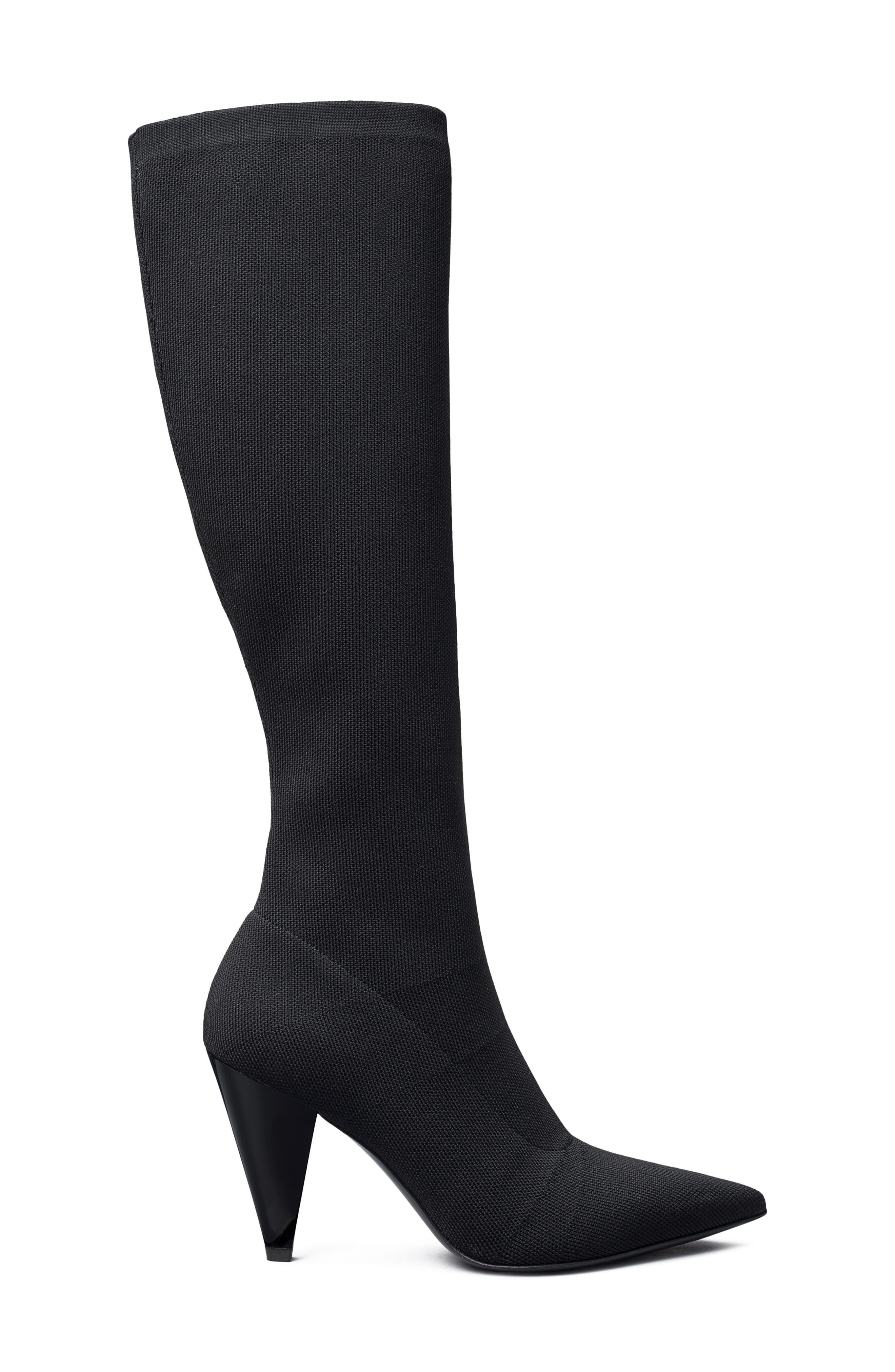 Tory Burch Engineered Knit Knee High Boot, Alternate, color, 