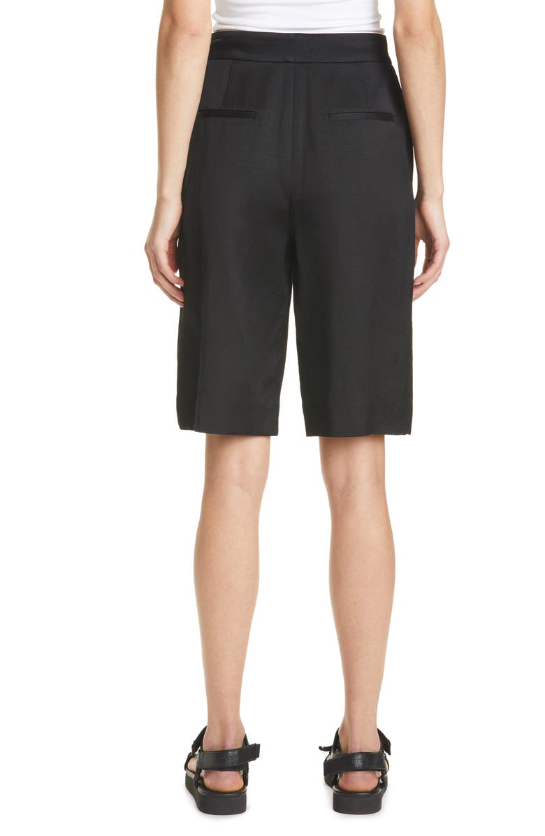 Vince Wide Leg Linen Blend Shorts, Alternate, color, Black