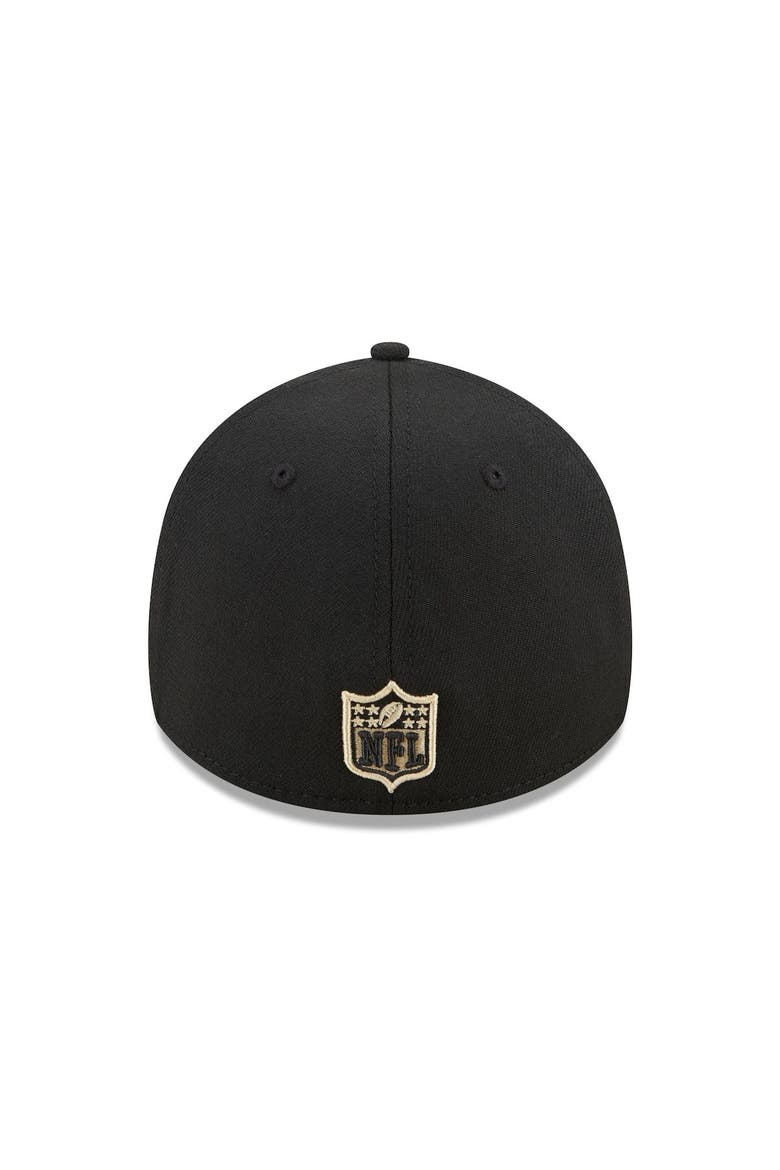Men's New Era Gold/Black New Orleans Saints Shattered 39THIRTY Flex Hat, Alternate, color, Gold