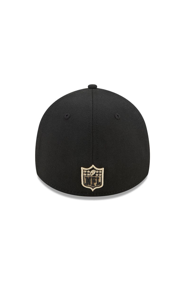 New Era Men's New Era Gold/Black New Orleans Saints Shattered 39THIRTY Flex Hat, Alternate, color, 