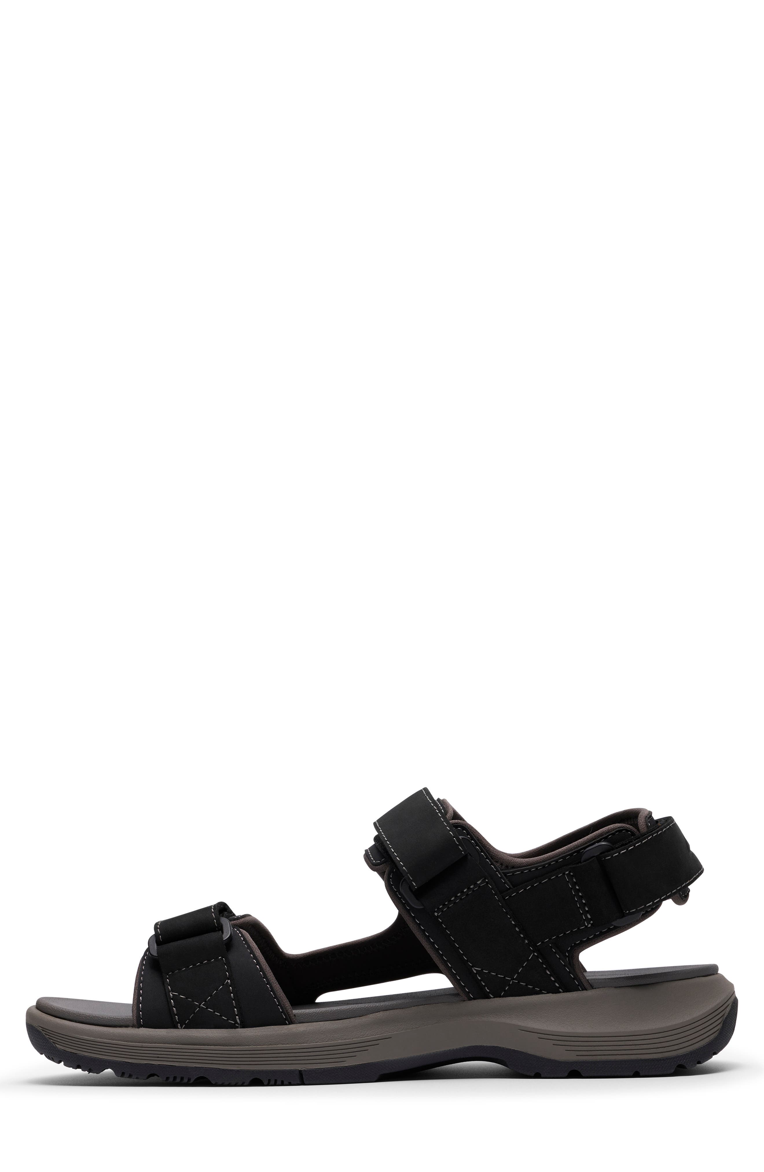 Clarks<sup>®</sup> Guideview Trek Sandal, Alternate, color, Black Leather