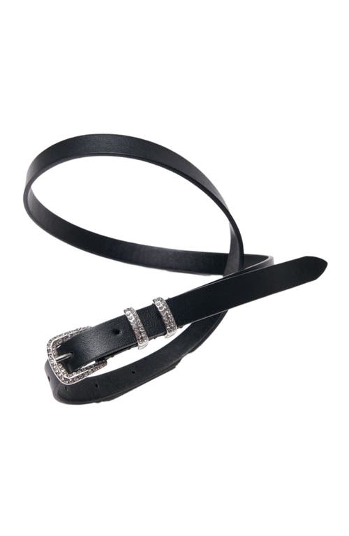 Maje Slim Belt With Diamanté Buckle In Brown