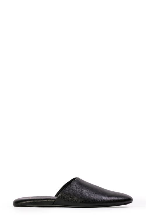 Black Suede Studio Puffy Knot Slide Sandal In Black Leather