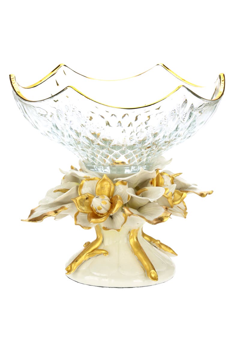 Scalloped Calla Lilly Bowl, Main, color, White