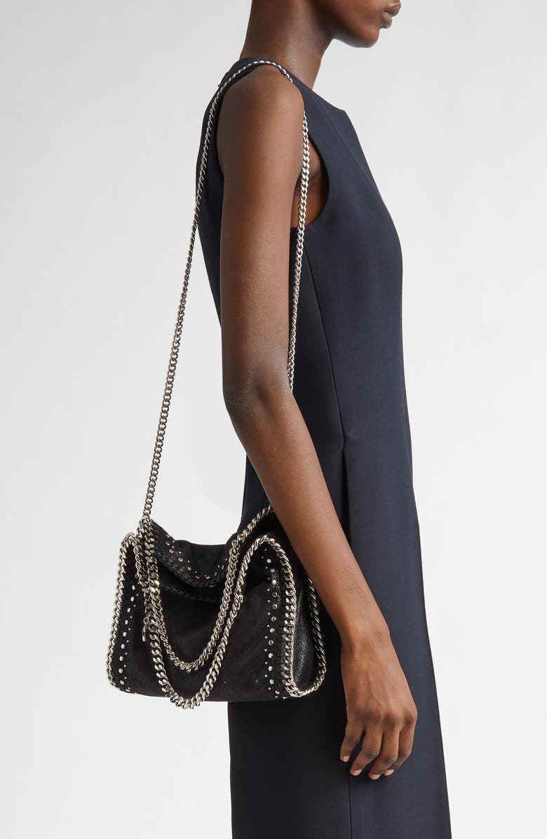 Stella McCartney Mini Falabella Studded Faux Leather Tote, Alternate, color,