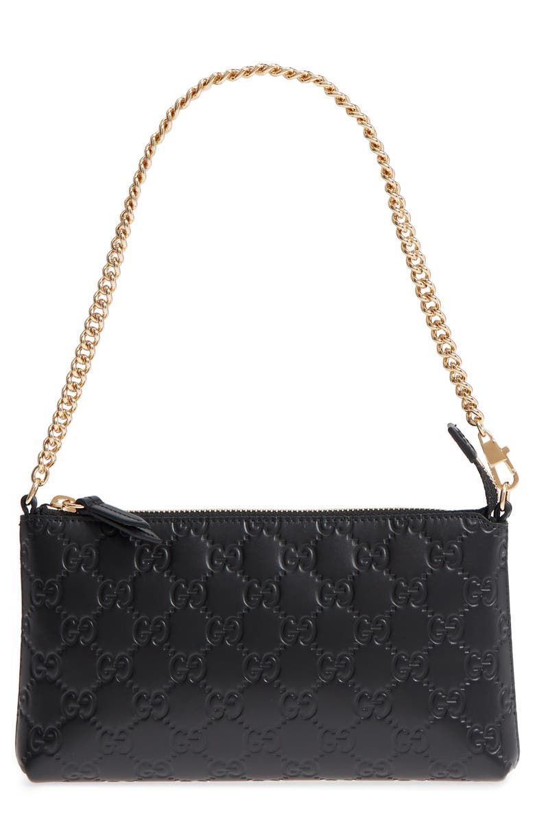 Gucci GG Leather Wallet on a Chain, Main, color,