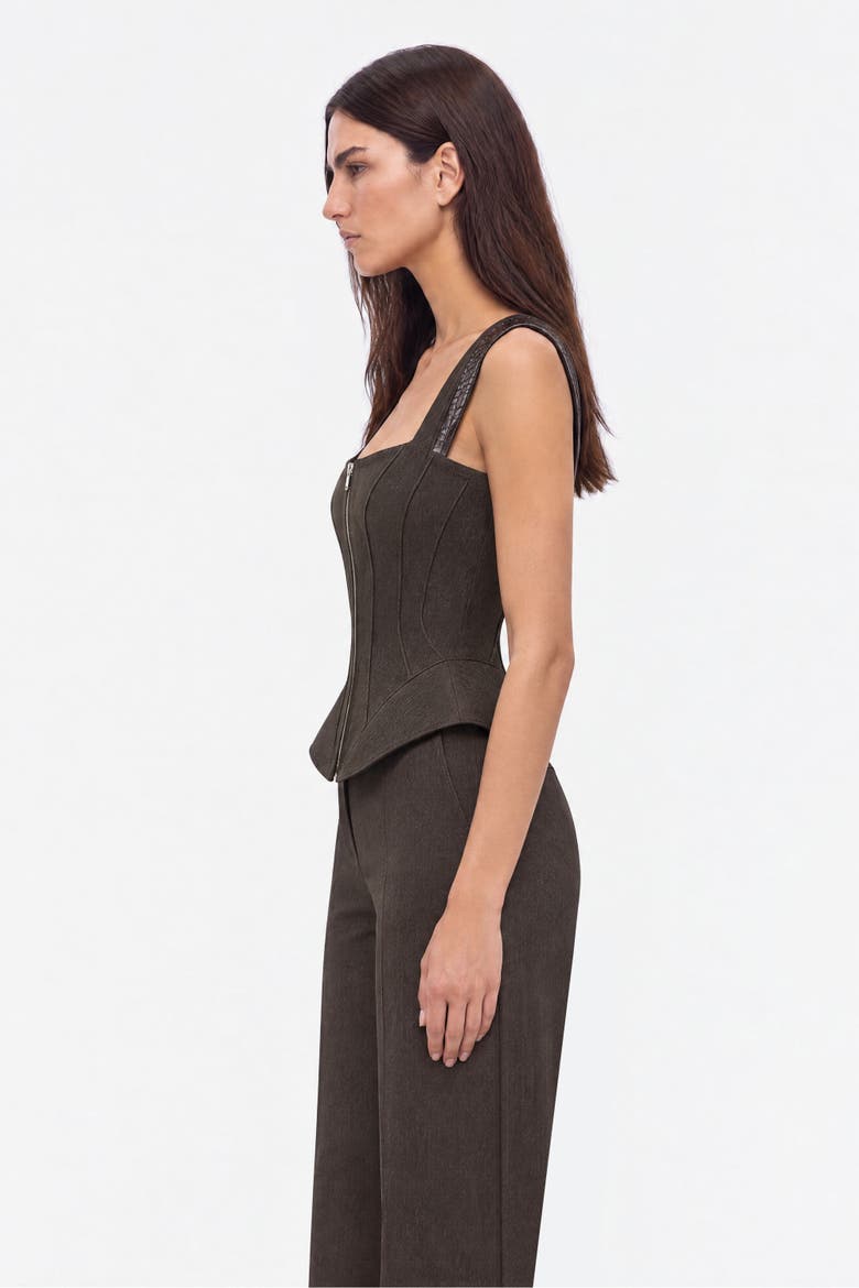 Pressed Crease Straight Leg Trousers, Alternate, color, Brown