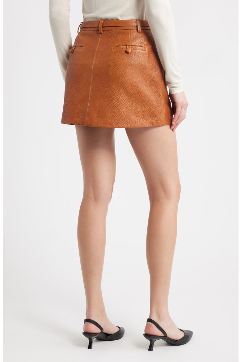 The Leather Cargo Miniskirt, Alternate, color, CHESTNUT