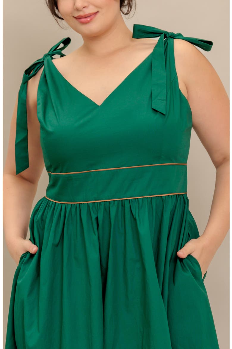 Stripe Hem Tie Strap Cotton Maxi Dress, Alternate, color, GREEN TAUPE