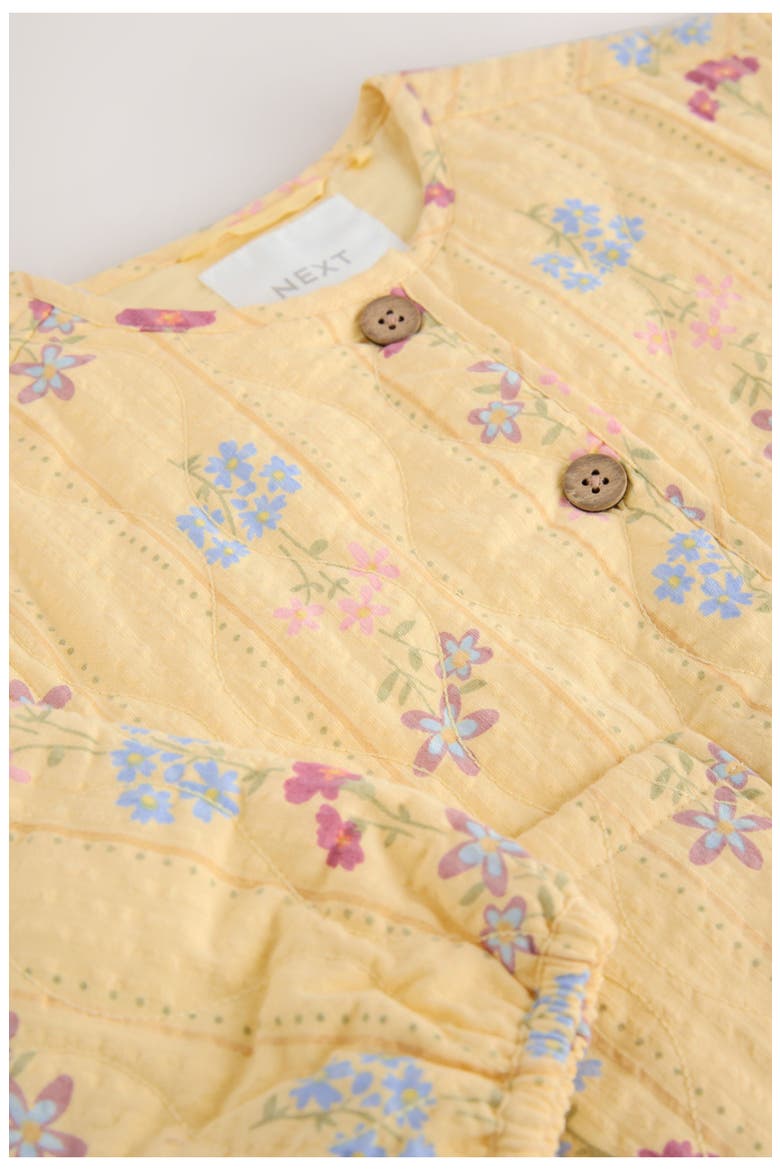 Kids' Floral Quilted Jacket, Alternate, color, YELLOW