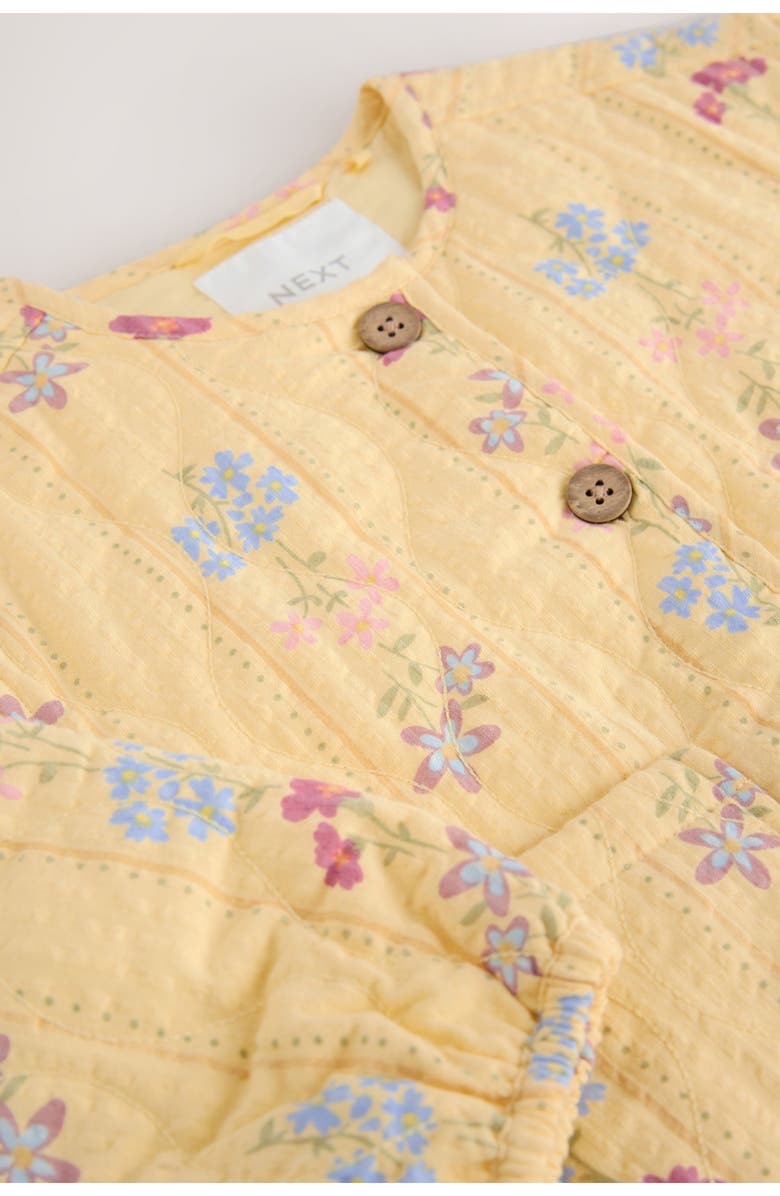 NEXT Kids' Floral Quilted Jacket, Alternate, color, Yellow