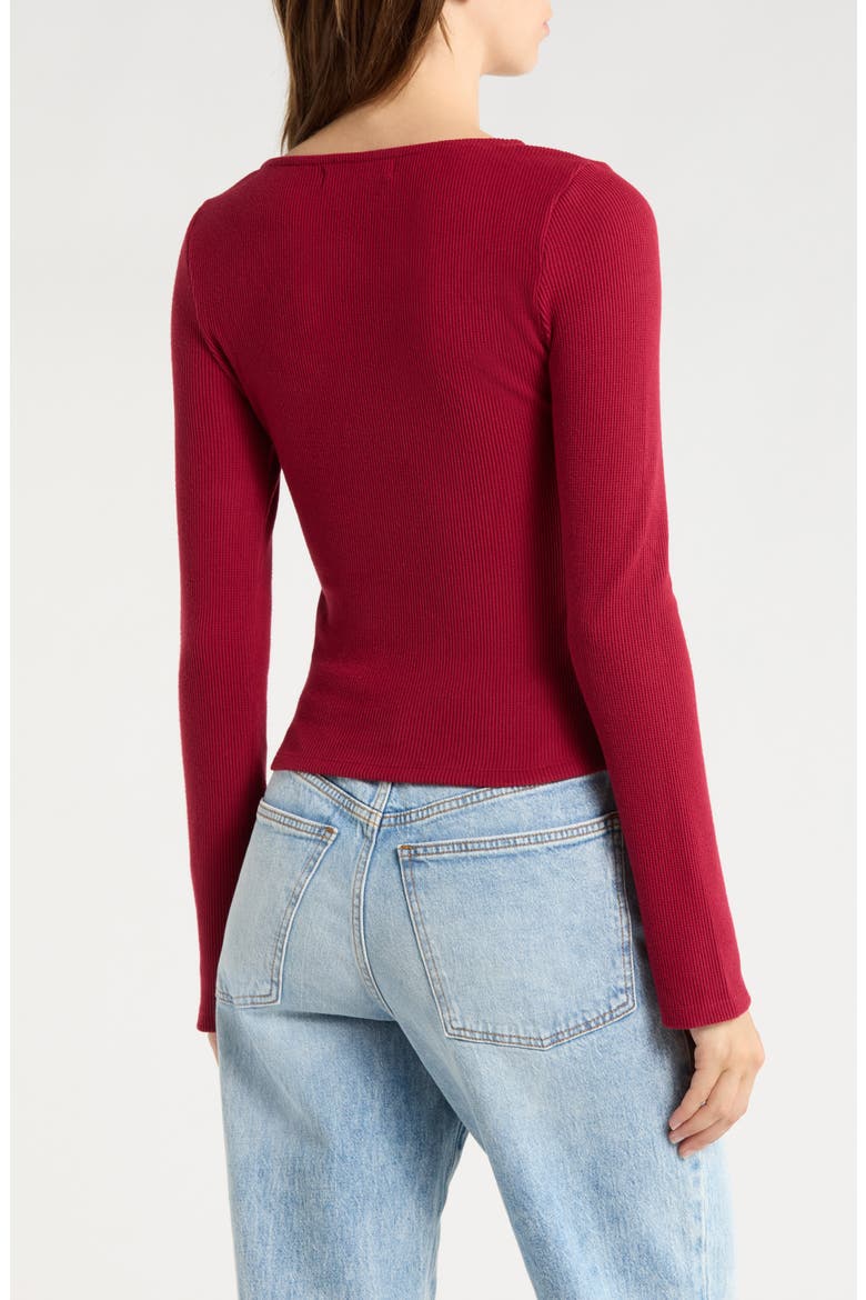 Front Tie Top, Alternate, color, RHUBARB