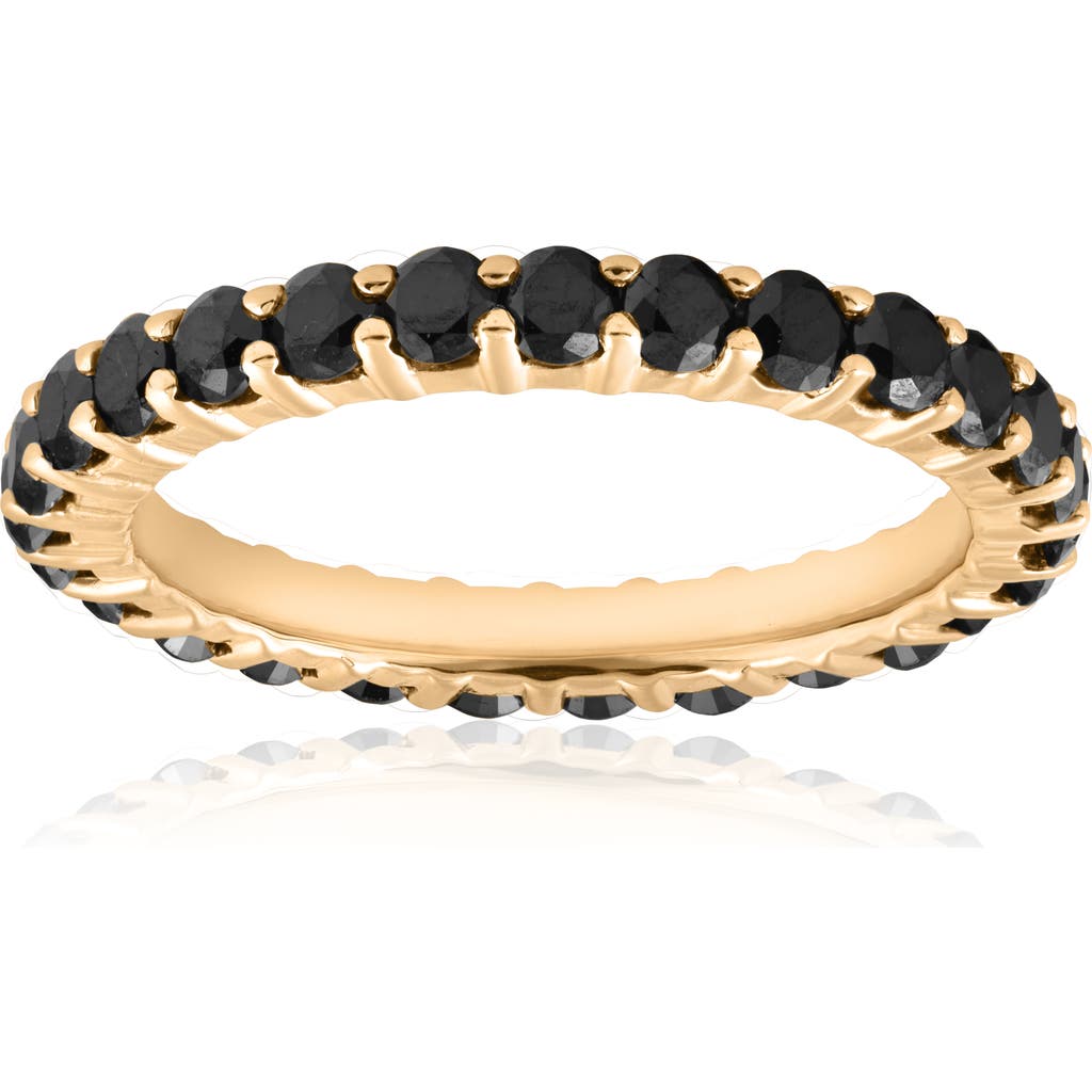 Bliss Diamond 1 1/2ct Black Diamond Eternity Ring 14k Gold Womens Stackable Band In 14k Yellow Gold