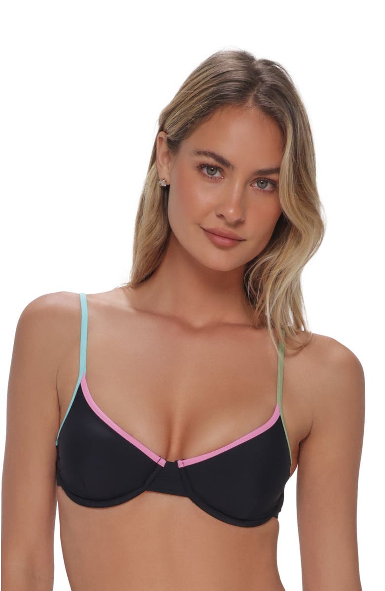 Swim Systems Addie Underwire Bikini Swimsuit Top, Alternate, color, Black