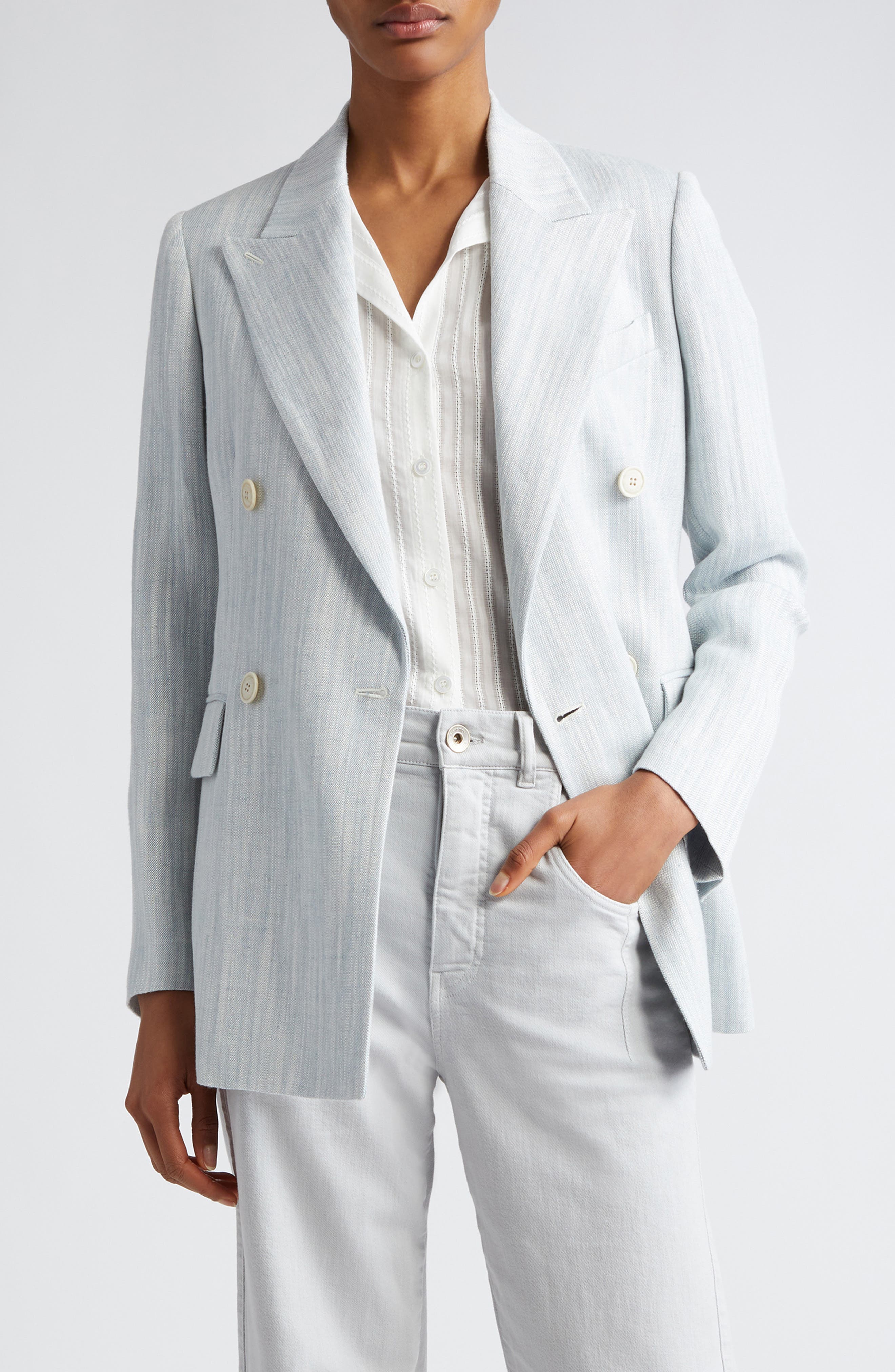 Textured Linen Blend Blazer