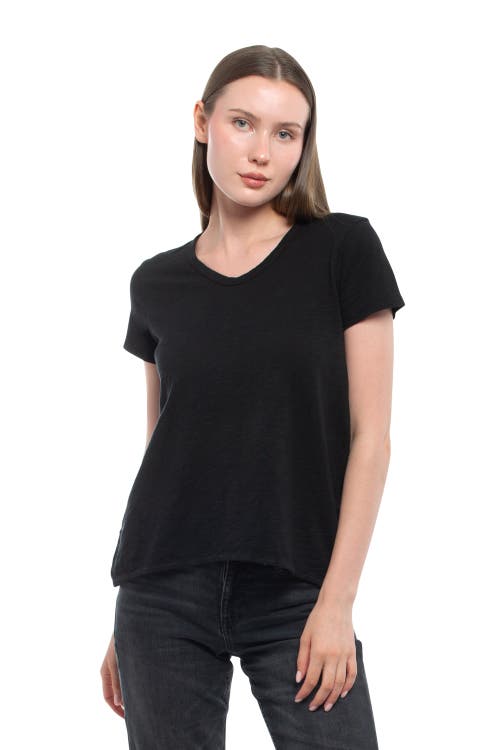 Wilt Clothing Crew Neck Short Sleeve Shrunken Boyfriend Tee In Black
