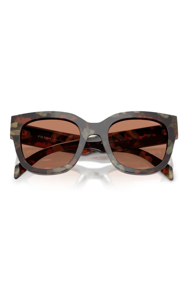 52mm Square Sunglasses, Alternate, color, WOODS TORTOISE / BROWN